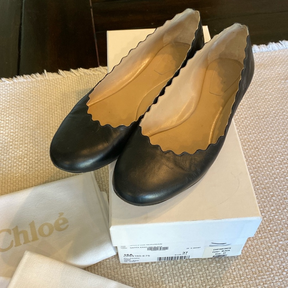 Chloe Lauren Scalloped Ballet Flats